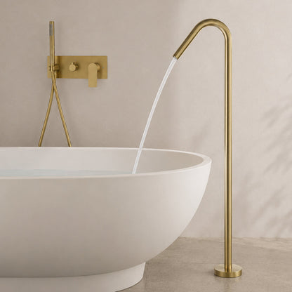 Concealed Installation Floor-Mounted Bathtub Faucet with Handheld Shower