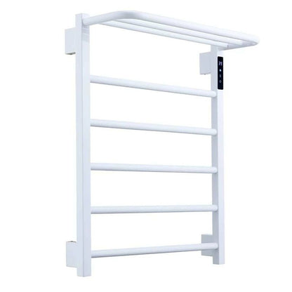 Wall Mounted Heated Towel Rack with Top Shelf, Timer & Temperature Control