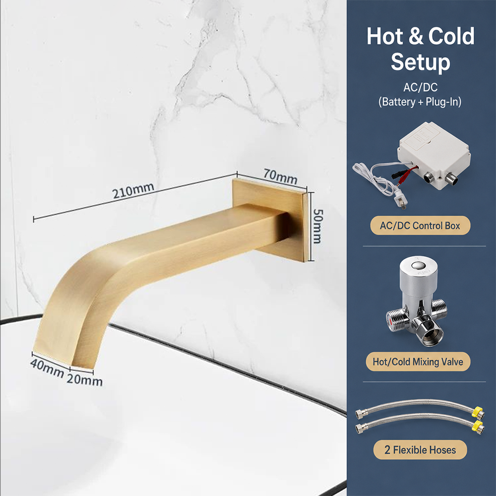 Wall Mount Automatic Bathroom Sink Faucet Sensor Basin Faucet