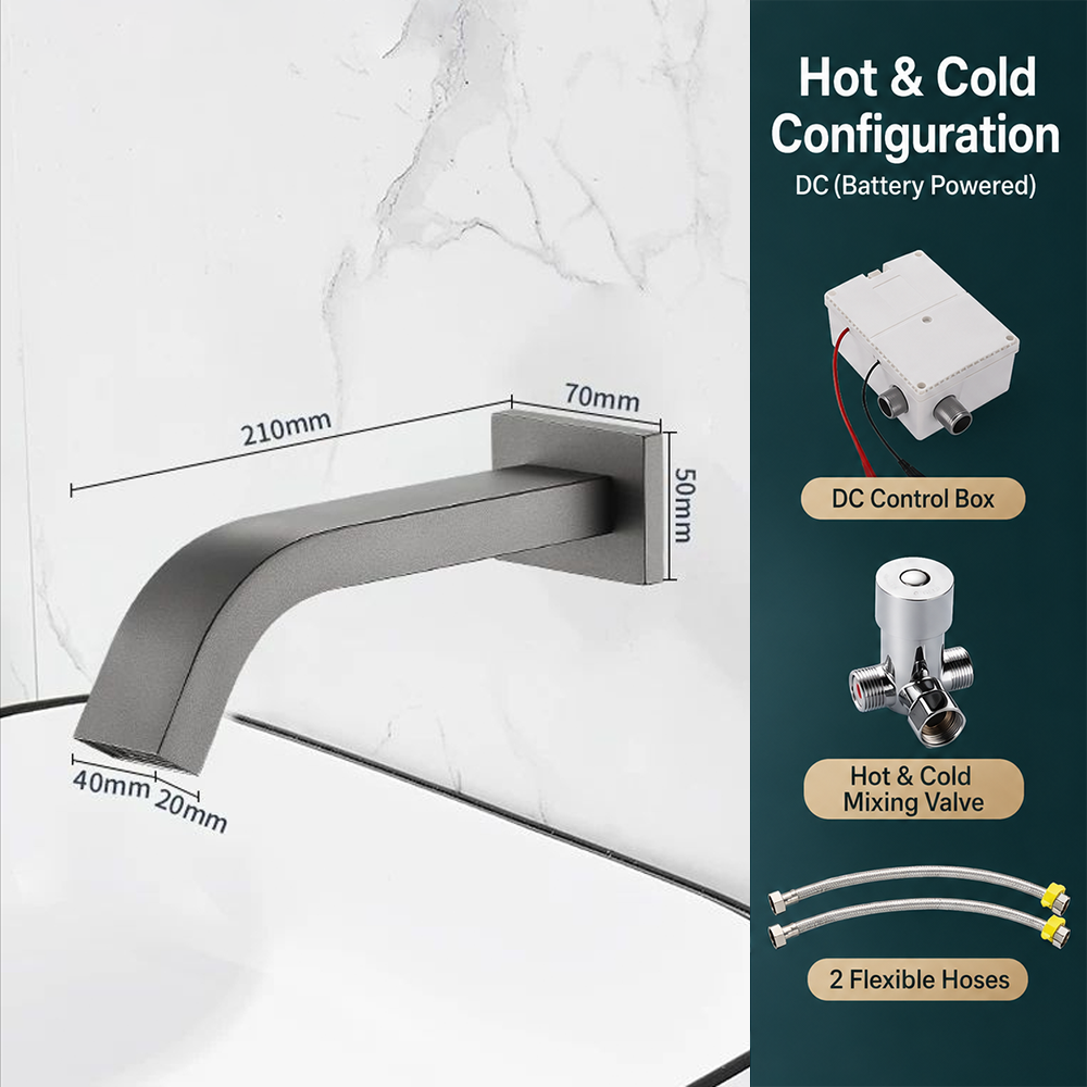 Wall Mount Automatic Bathroom Sink Faucet Sensor Basin Faucet