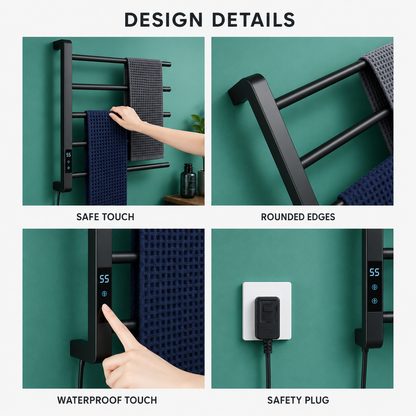 BathLivo 5 Bars Heated Towel Rack for Modern Bathrooms Towel Warmers