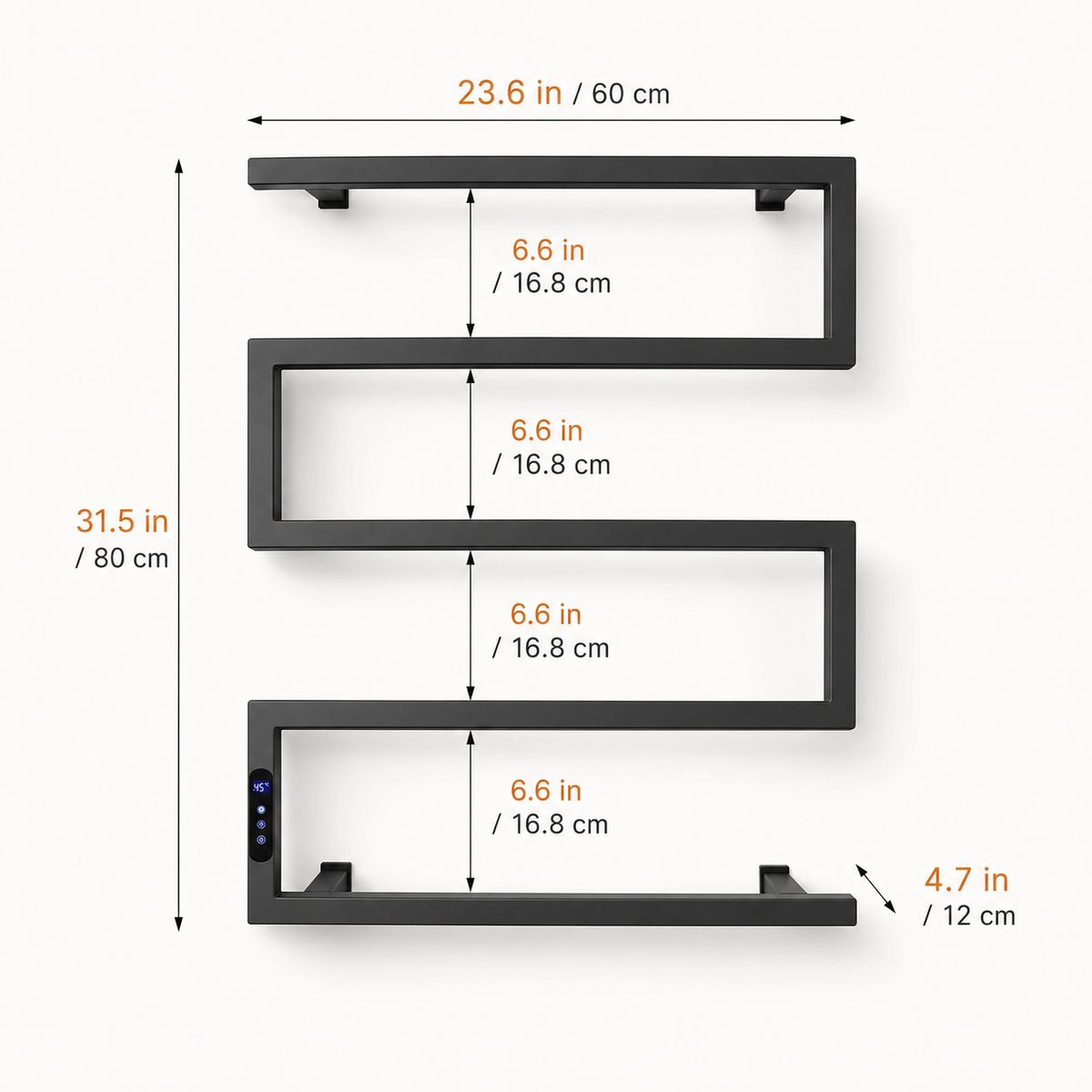 Stainless Steel Towel Warmer Heated Towel Rack with Timer & Temperature Control