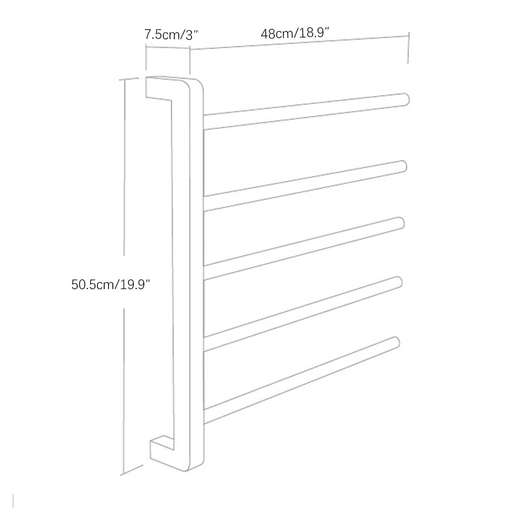 BathLivo 5 Bars Heated Towel Rack for Modern Bathrooms Towel Warmers