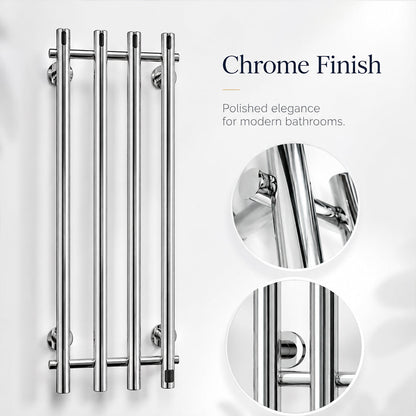Stainless Steel Electric Heated Towel Rack with Hooks