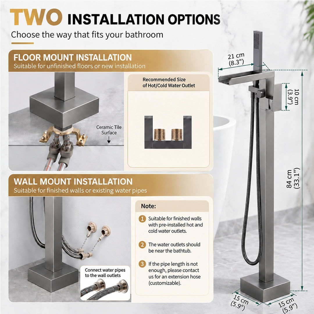 Freestanding Tub Faucet with Hand Shower