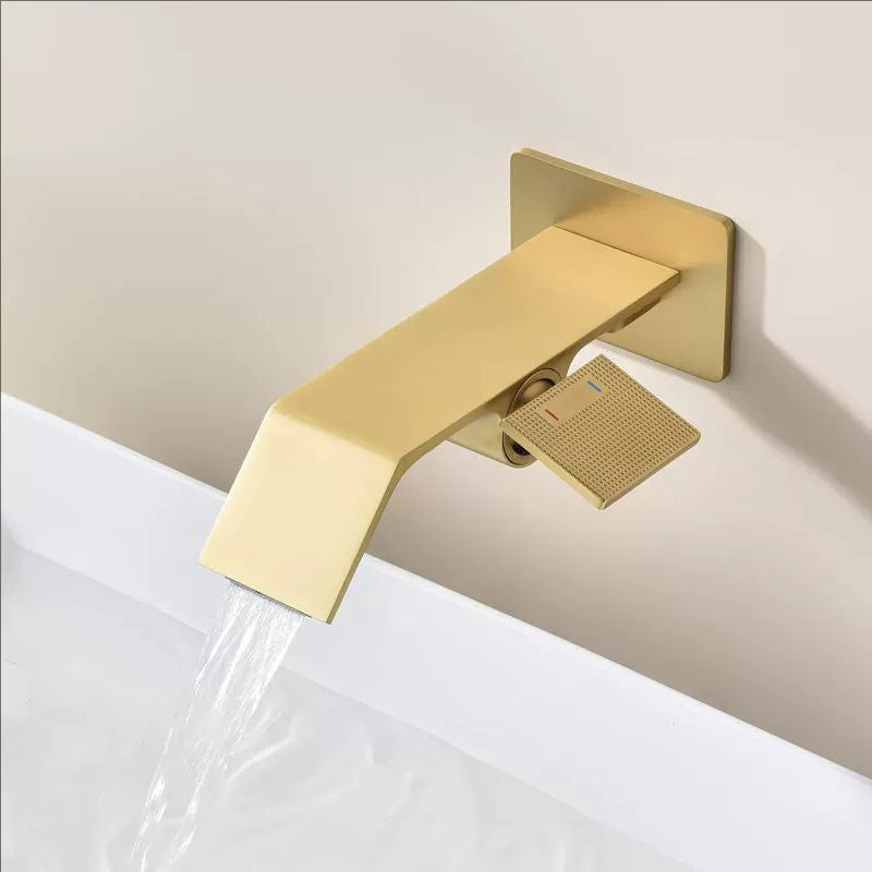 Brass Wall Mount Concealed Bathroom Sink Faucet  Basin  Faucet