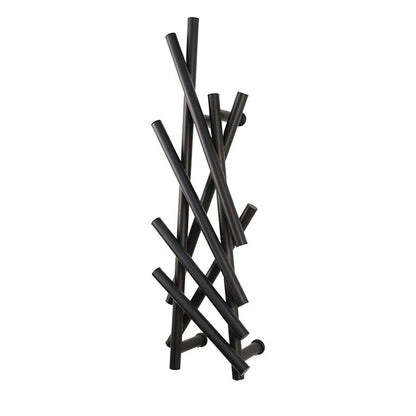 Modern Branch-Style Electric Heated Towel Rack – Matte Black