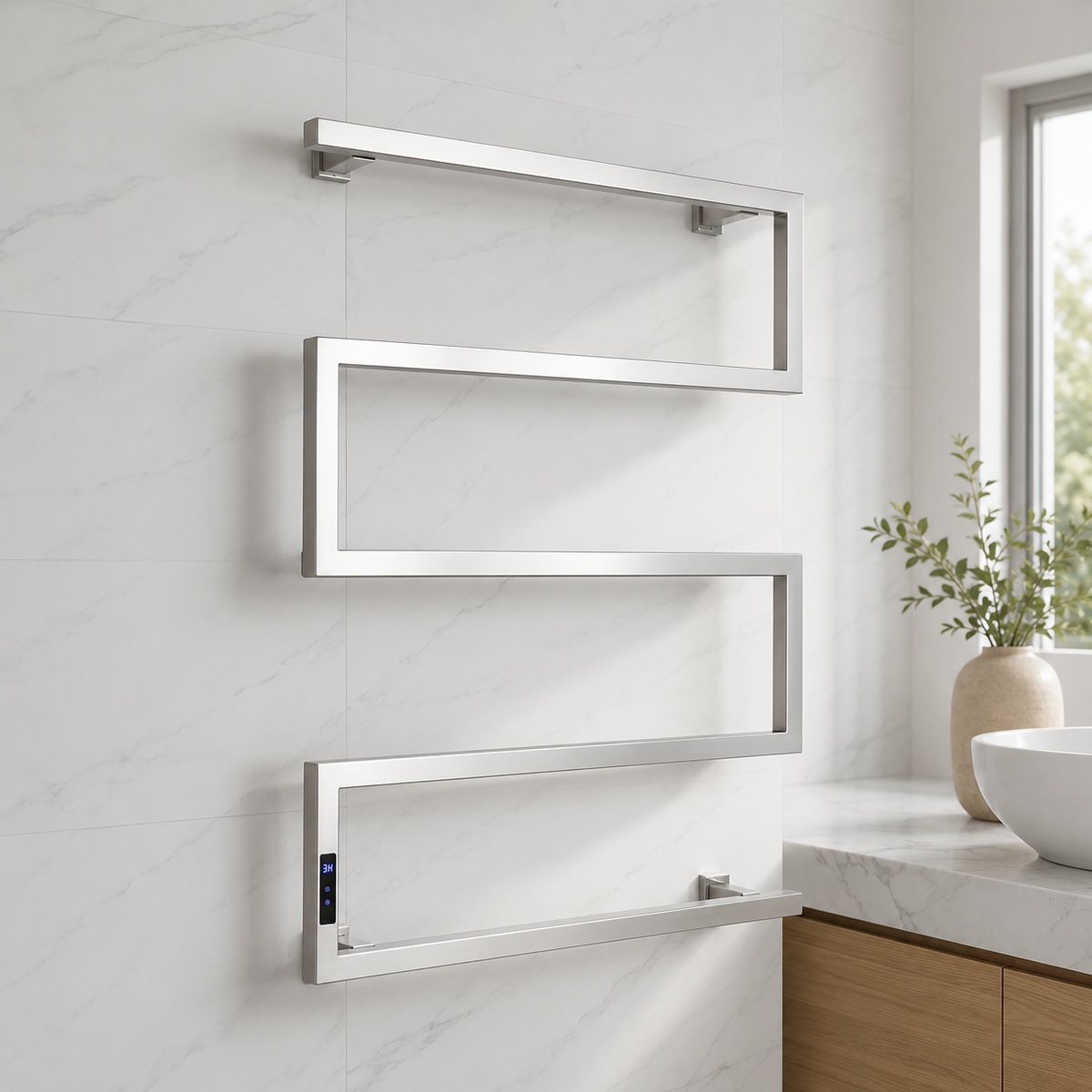 Stainless Steel Towel Warmer Heated Towel Rack with Timer & Temperature Control