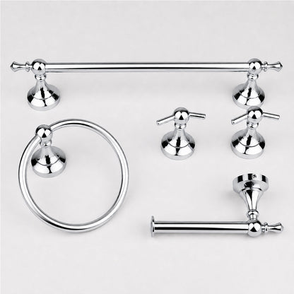 5-Piece Wall-Mounted Bathroom Hardware Set with Towel Bar, Ring & Hooks