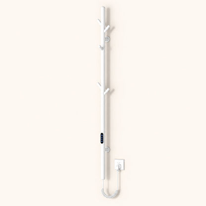 Electric Heated Towel Rack with Hooks, Wall-Mounted Towel Warmer with Touch Control
